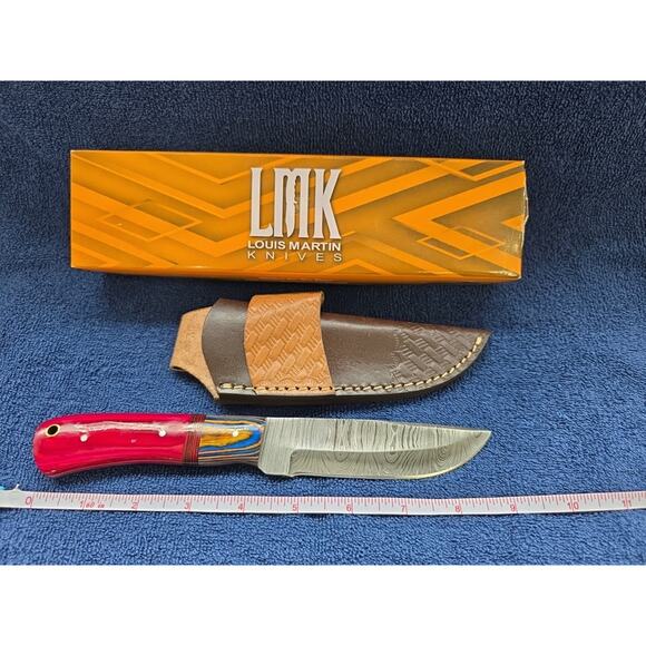 Hunting Bowie Knife 9 Inch Custom Made Forged Damascus Blade LMK Knives #7515 - Picture 1 of 9